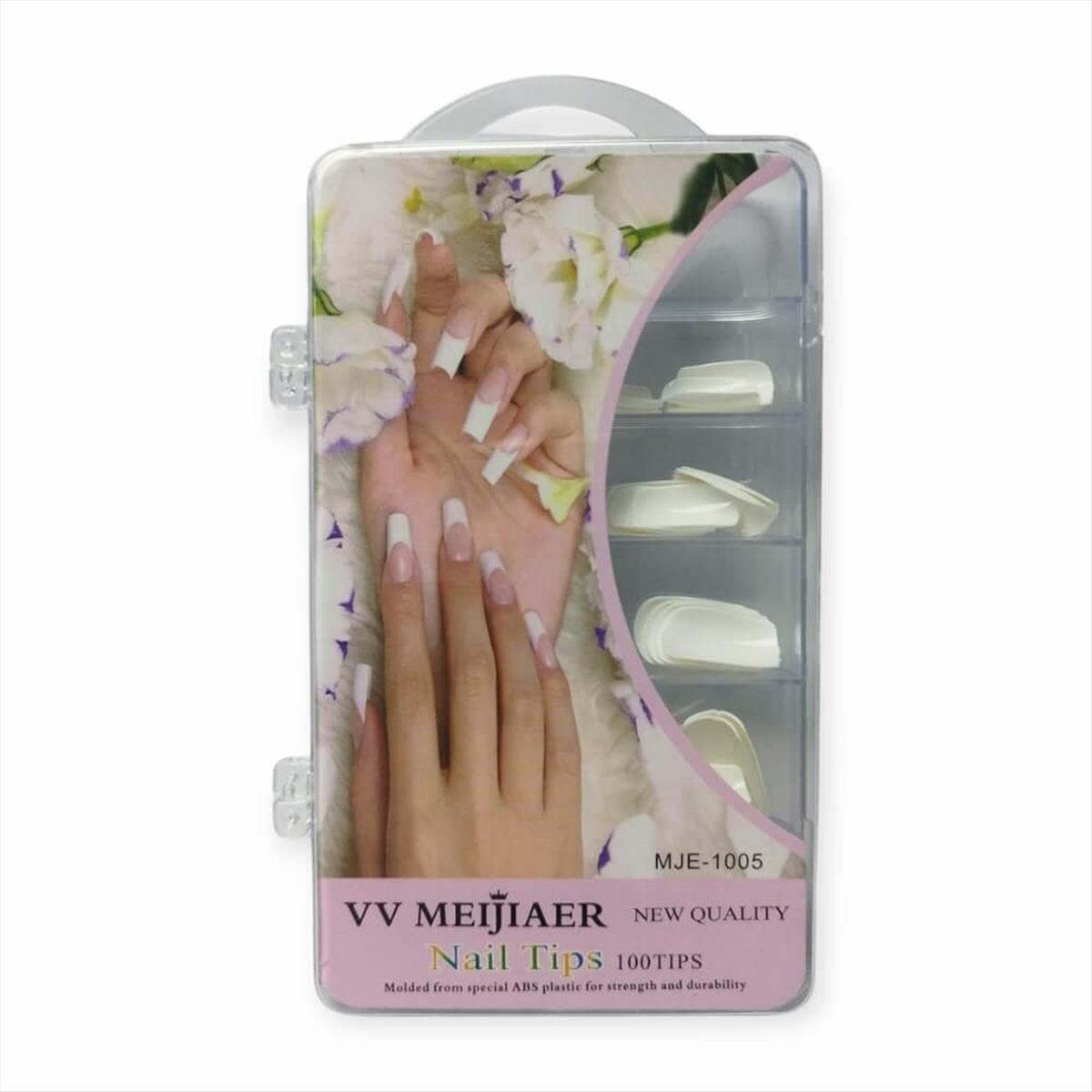 Case Nails White (Natural) Short Without Notch 100 pcs