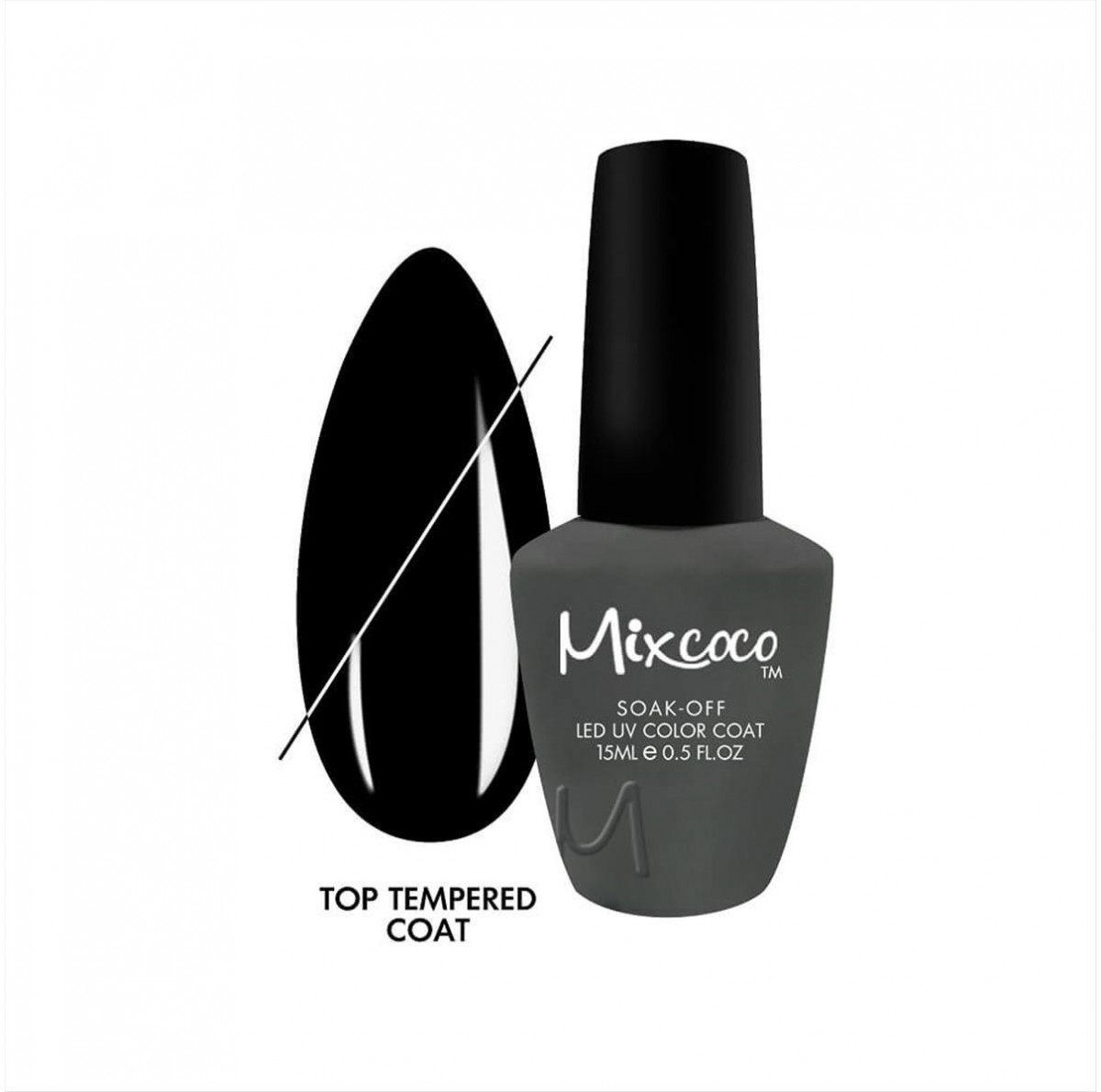 Ημιμόνιμο βερνίκι νυχιών Mixcoco Top Coat Tempered 15ml