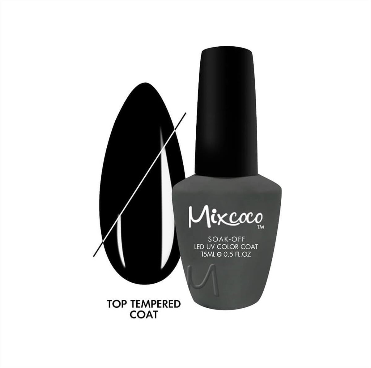 Ημιμόνιμο βερνίκι νυχιών Mixcoco Top Coat Tempered 15ml