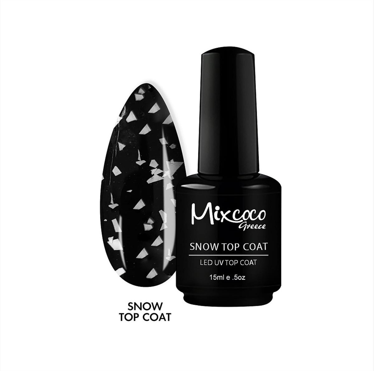 Ημιμόνιμο βερνίκι νυχιών Mixcoco Snow Top Coat 15ml