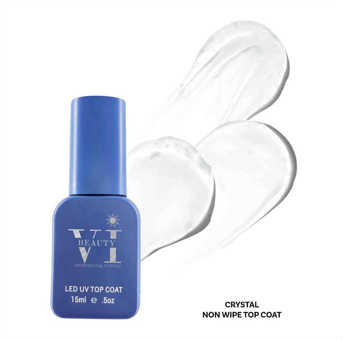 Soak Off Nails Vi Beauty Crystal  Non Wipe Top Coat 15ml