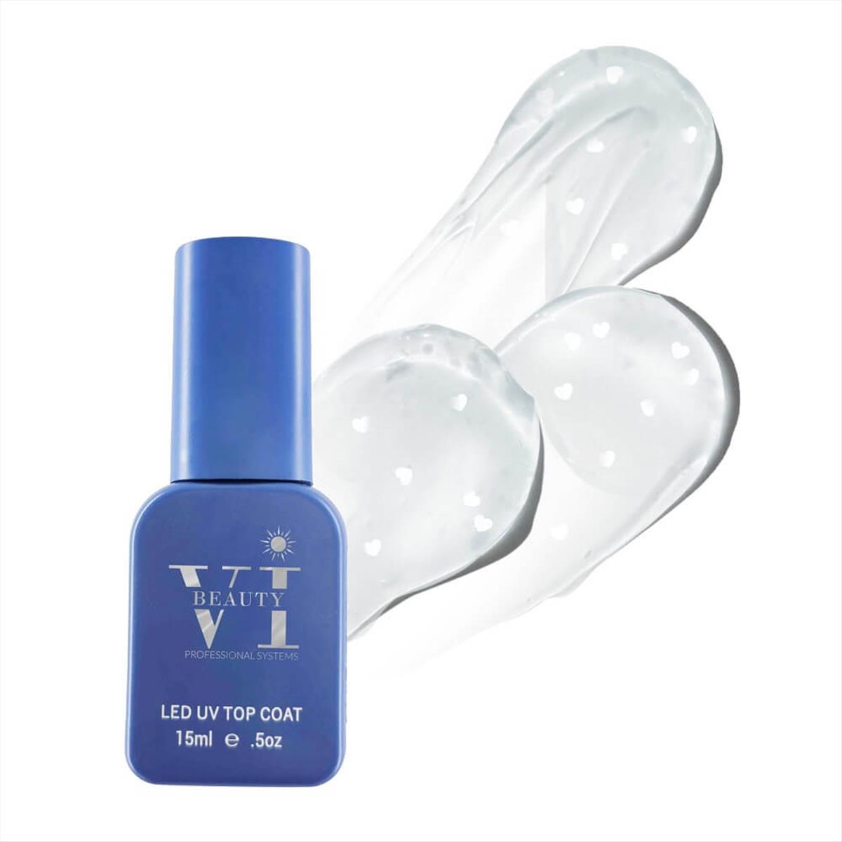 Soak Off Nails Vi Beauty Heart Shape White Top Coat 15ml