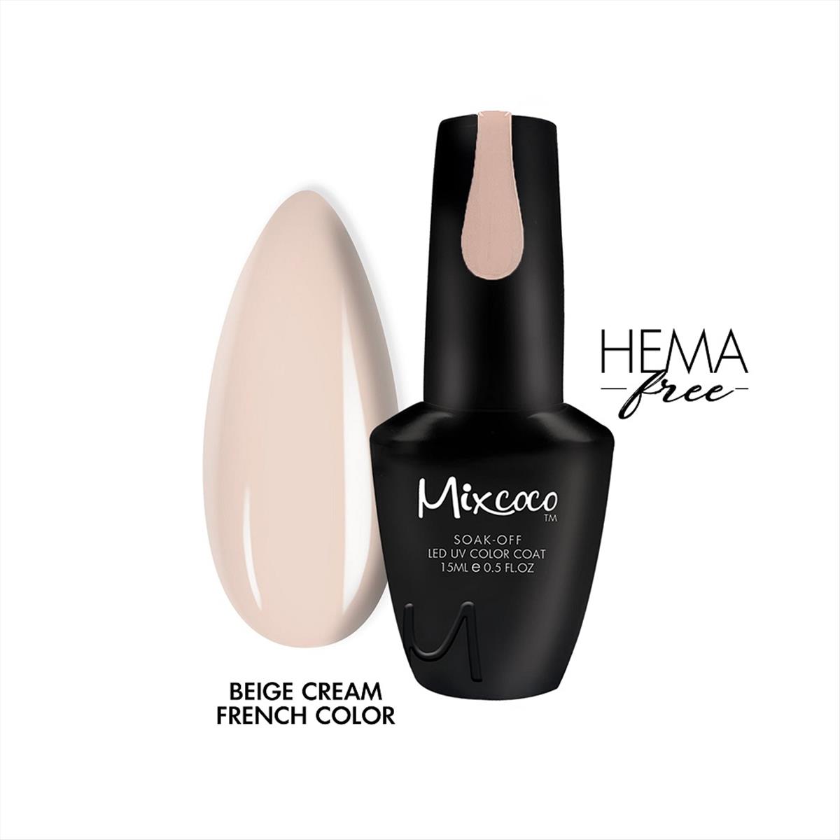 Soak Off Nails Mixcoco French Beige Cream 15ml