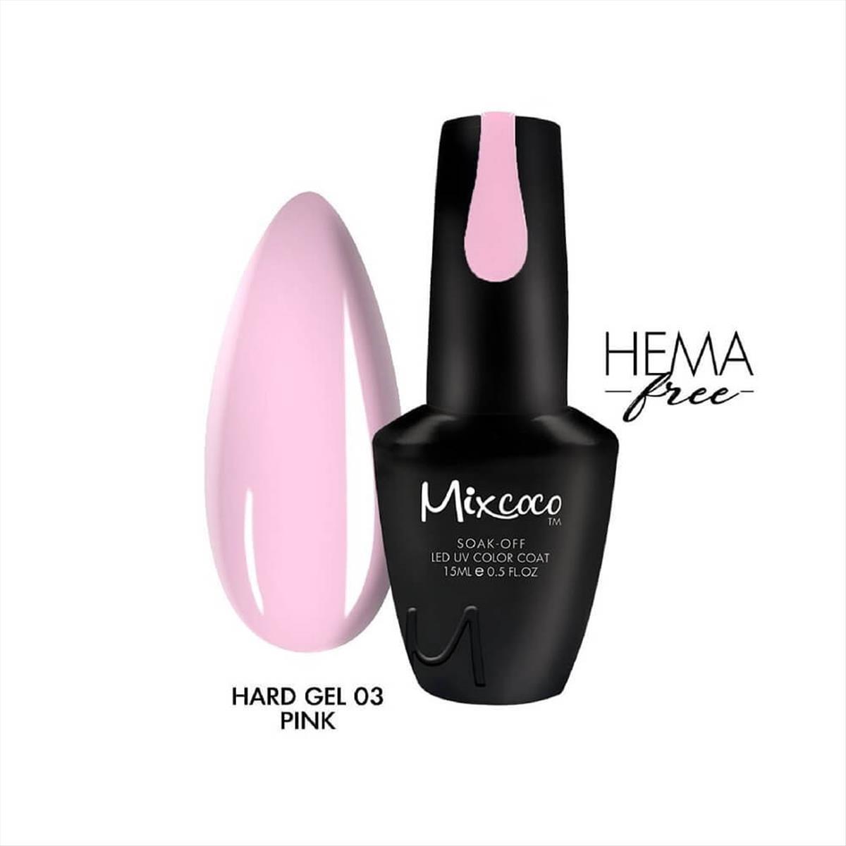 Ημιμόνιμο βερνίκι νυχιών Hard Gel Pink 03 Mixcoco 15ml