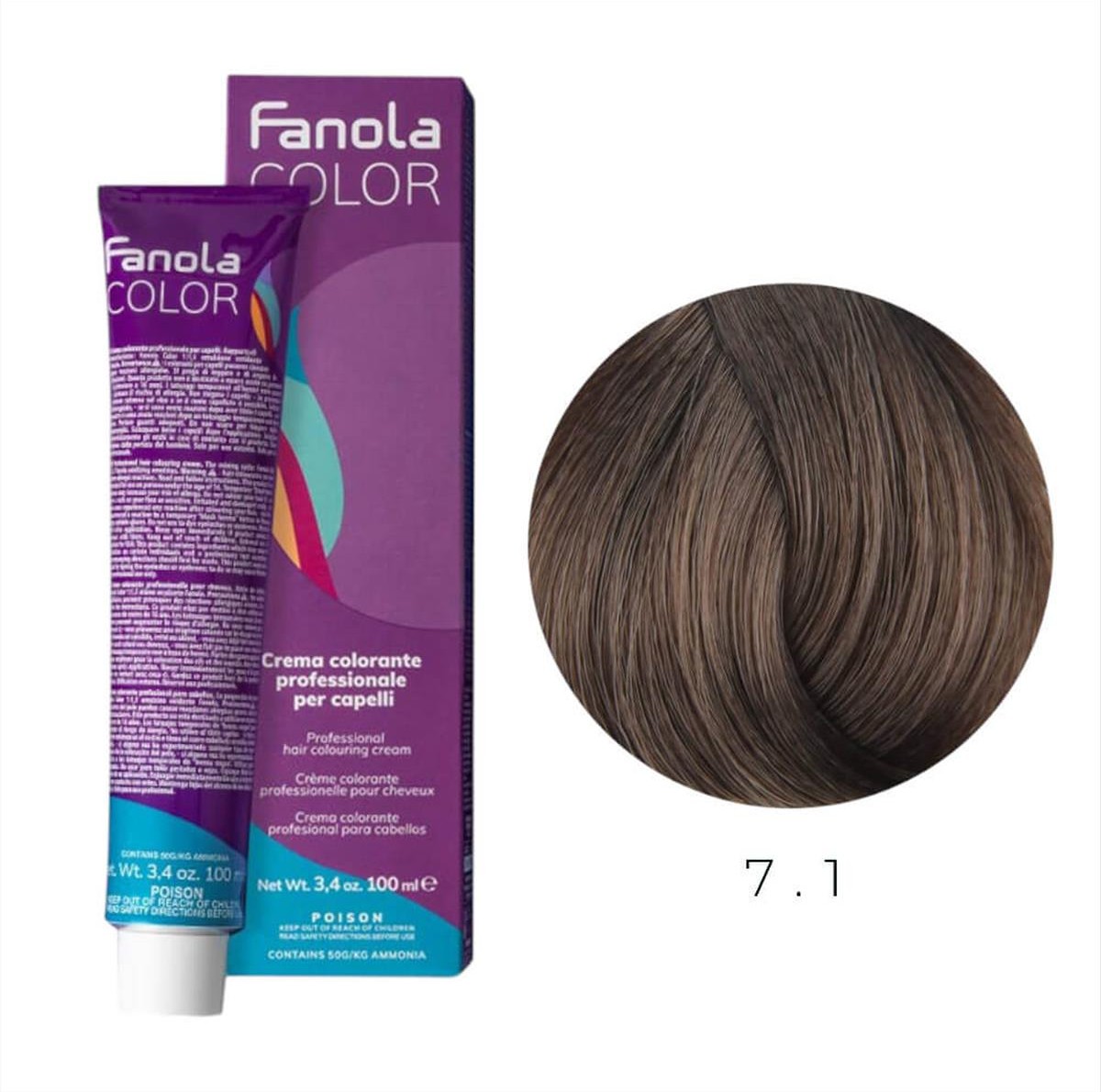 Βαφή Μαλλιών Fanola 7.1 Ξανθό σαντρέ 100ml