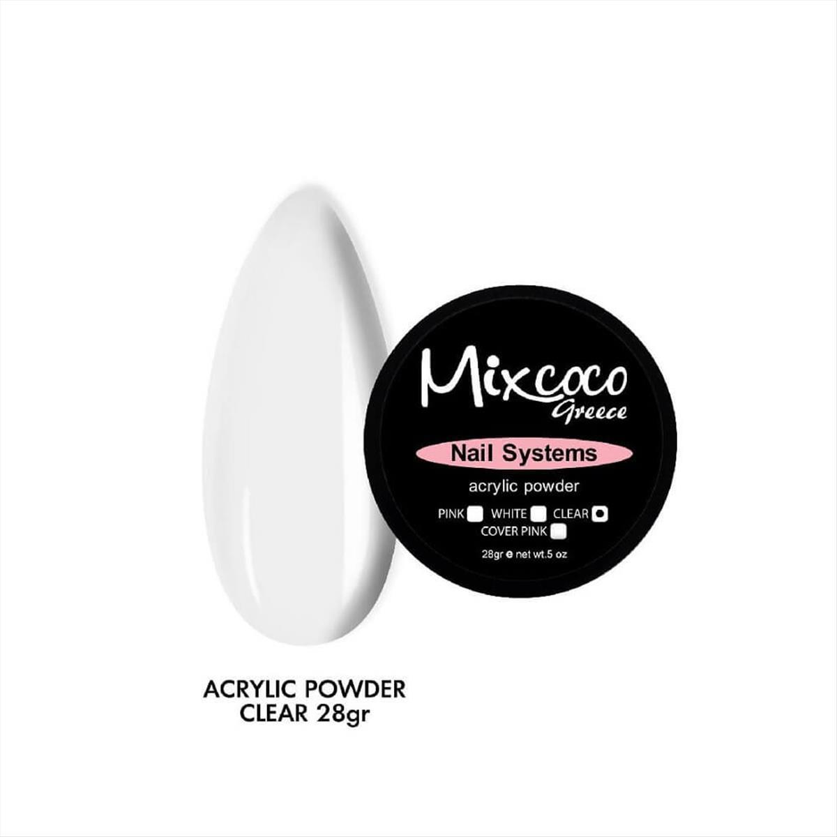 Ακρυλική Σκόνη Clear Mixcoco 28g