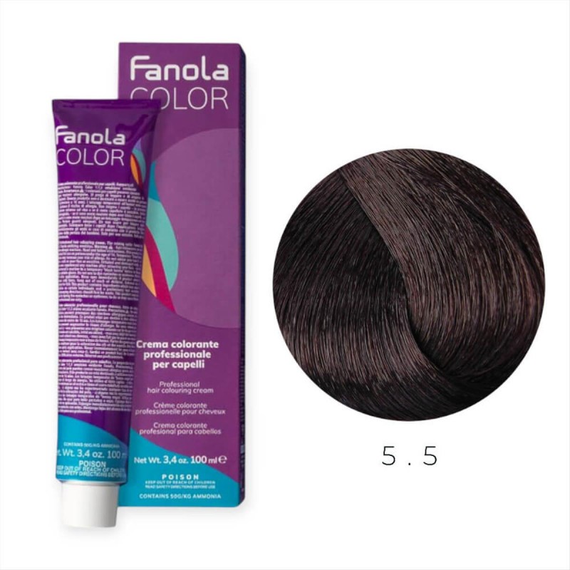 Βαφή Μαλλιών Fanola 5.5 Καστανό ανοιχτό μαονί 100ml