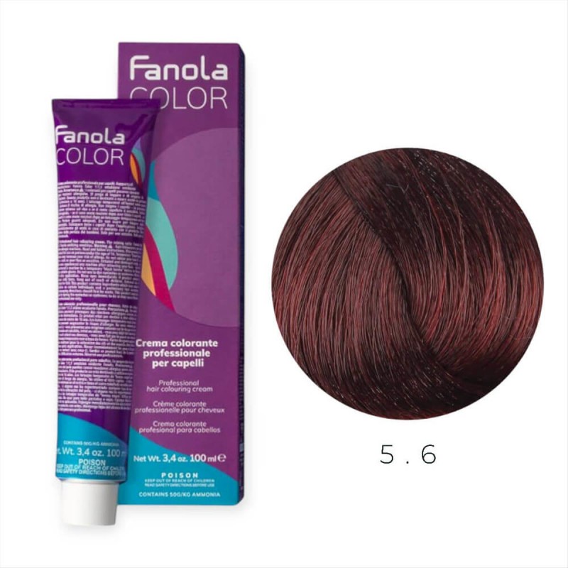 Βαφή Μαλλιών Fanola  5.6 Καστανό ανοιχτό κόκκινο 100ml