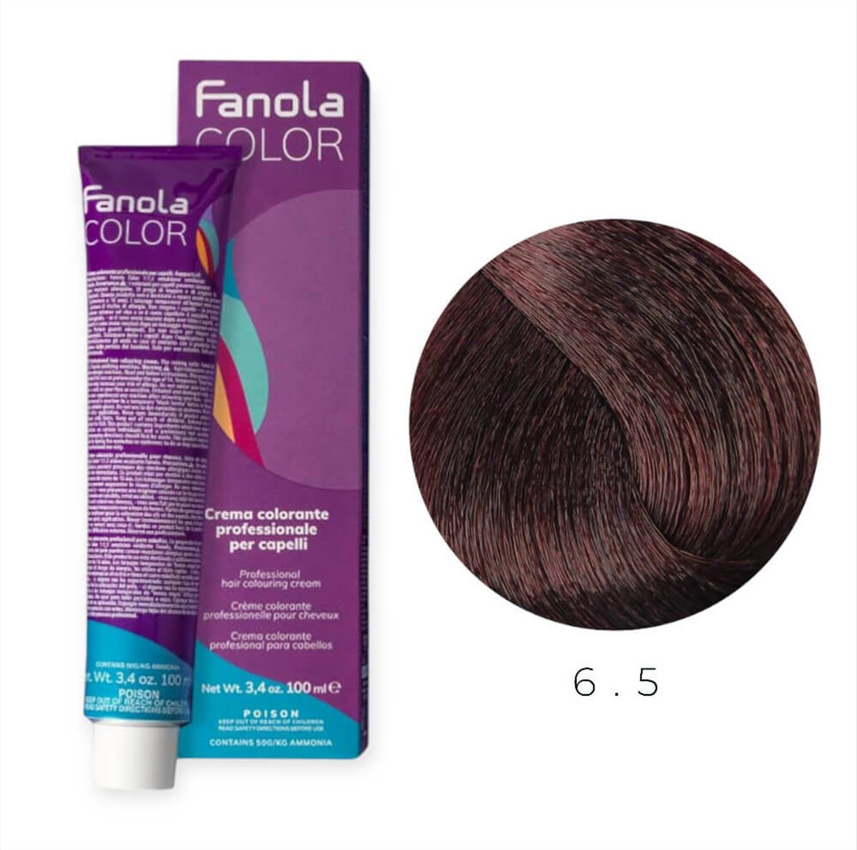 Βαφή Μαλλιών Fanola  6.5 Ξανθό σκούρο μαονί 100ml