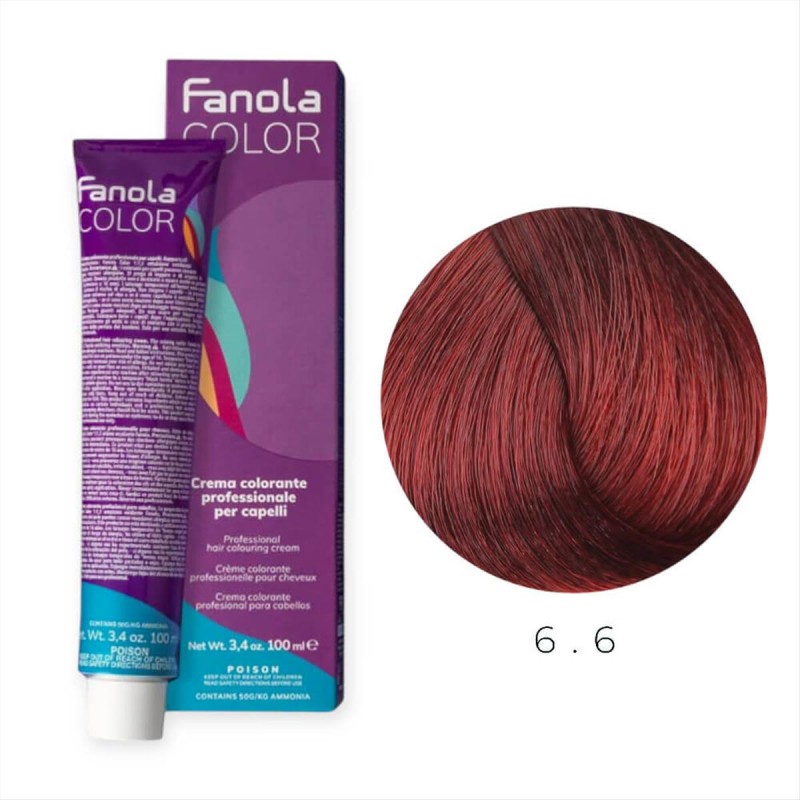 Βαφή Μαλλιών Fanola  6.6 Ξανθό σκούρο κόκκινο 100ml