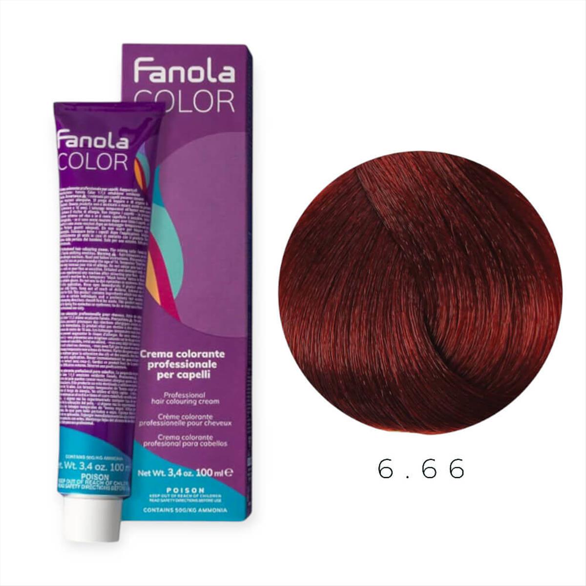 Hair Colouring Cream 6.66 Fanola 100ml