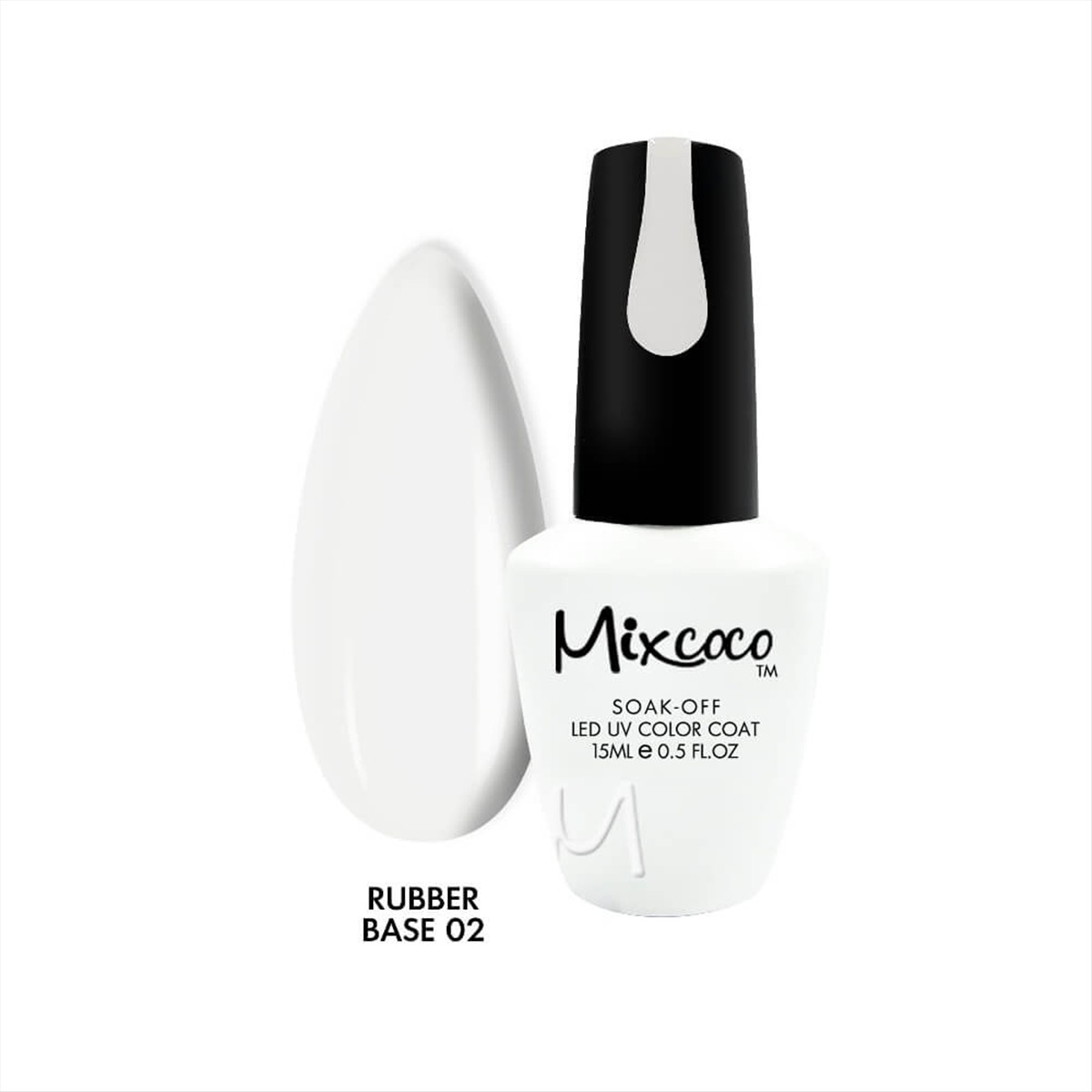 Soak Off Nails Mixcoco 02 Milky White Rubber Base 15ml