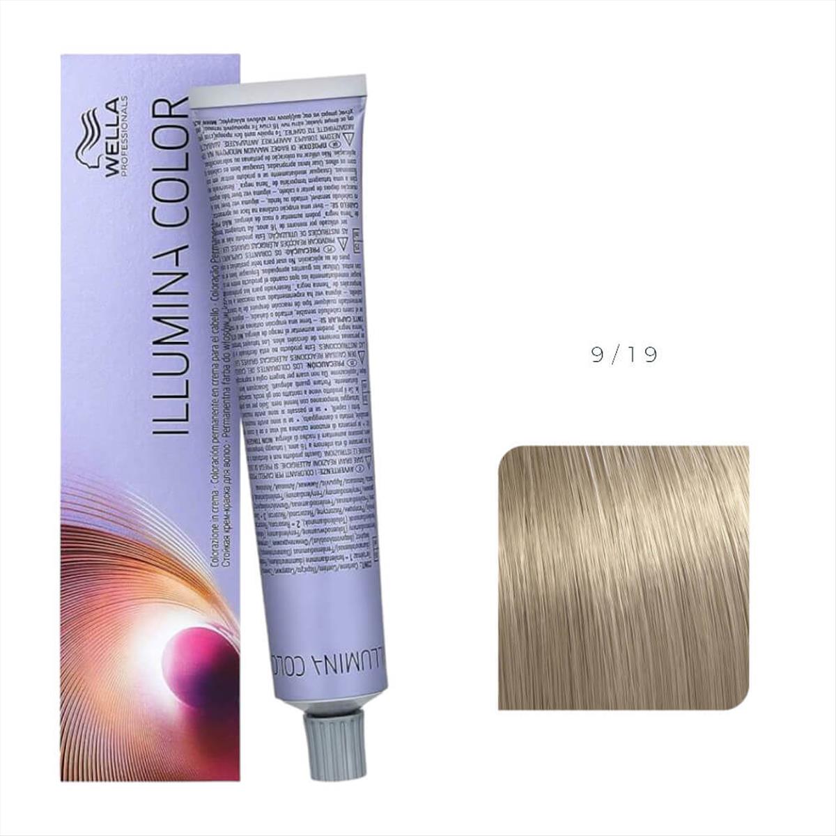 Βαφή Μαλλιών Wella Illumina Color 9/19 Πολύ Ανοιχτό Σαντρέ Ξανθό - 60ml