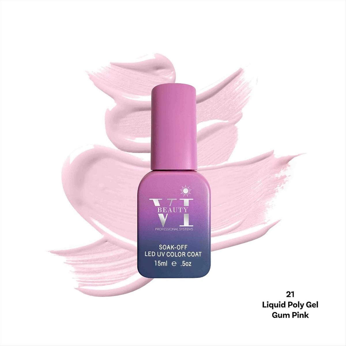 Liquid Poly Gel 21 Gum Pink Vi Beauty 15ml