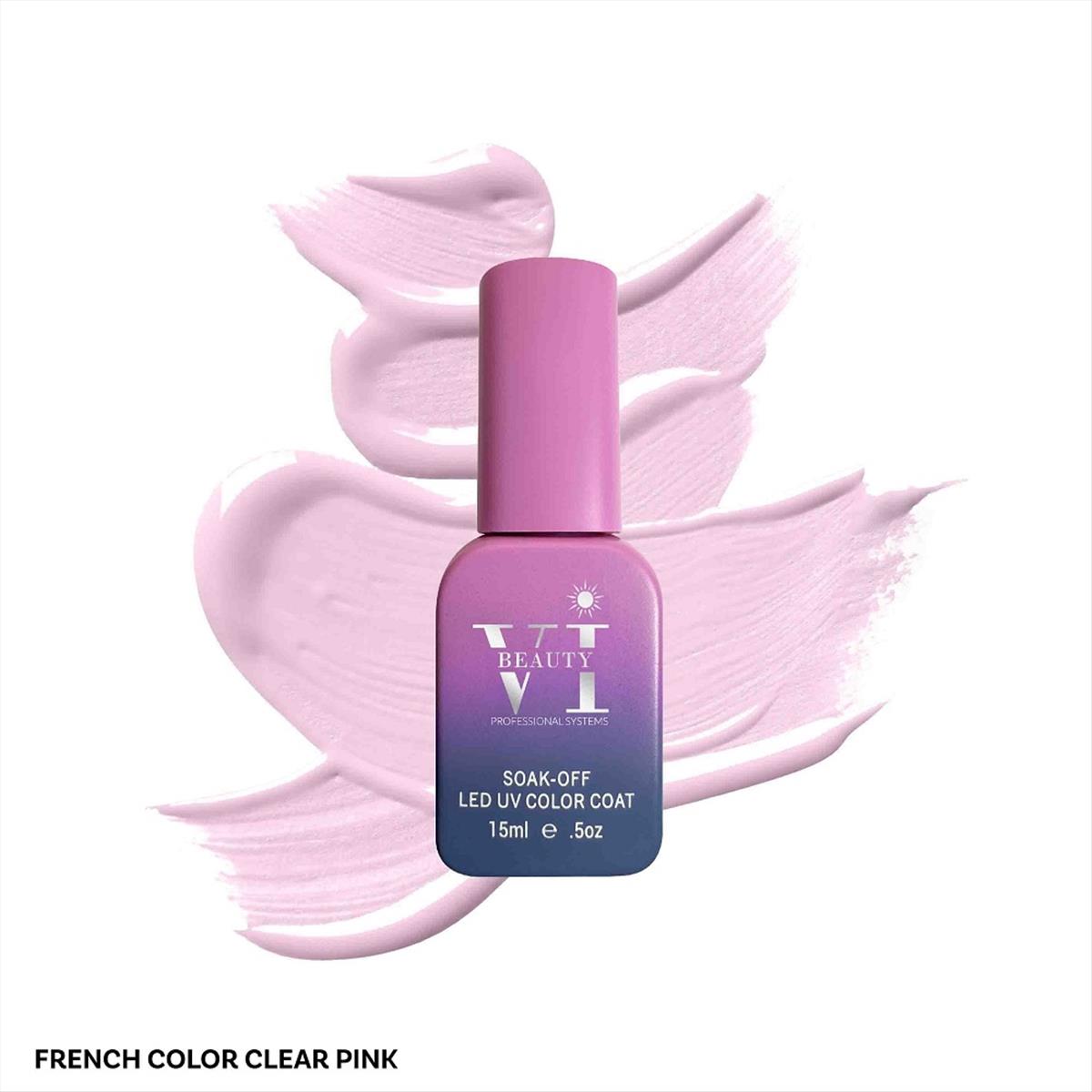 Soak Off Nails VI Beauty French Clear Pink Hemma Free 15ml