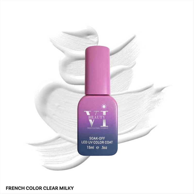 Ημιμόνιμο βερνίκι νυχιών VI Beauty French Clear Milky Hemma Free 15ml