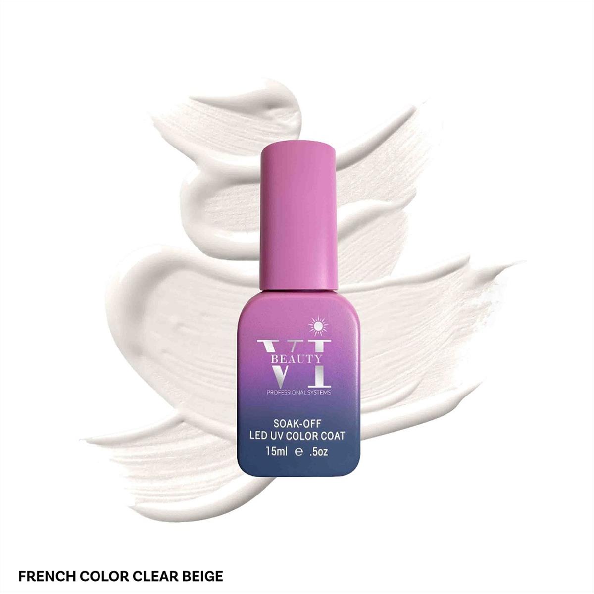 Soak Off Nails VI Beauty French Clear Biege Hemma Free 15ml