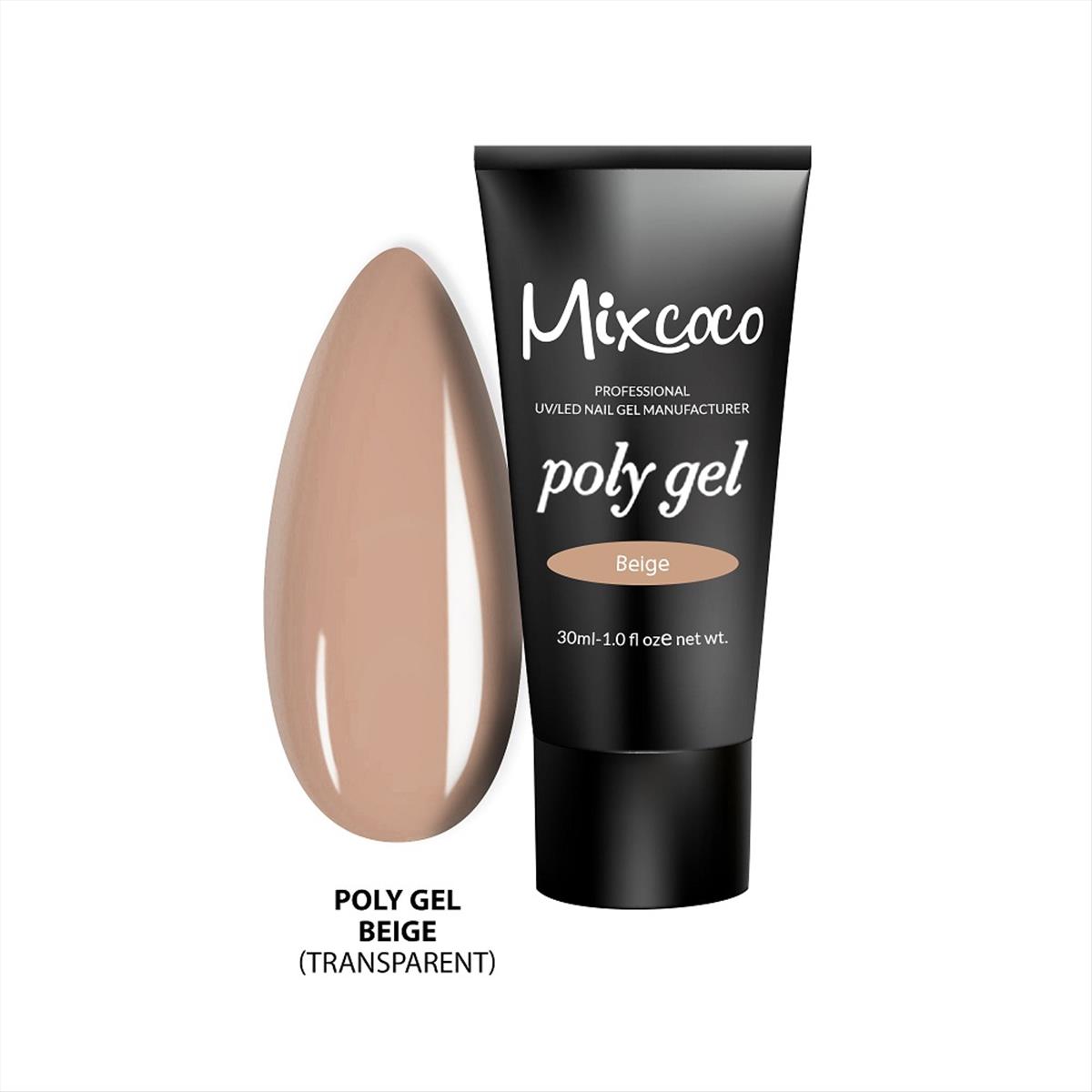 Poly gel Beige Transparent Mixcoco 30ml