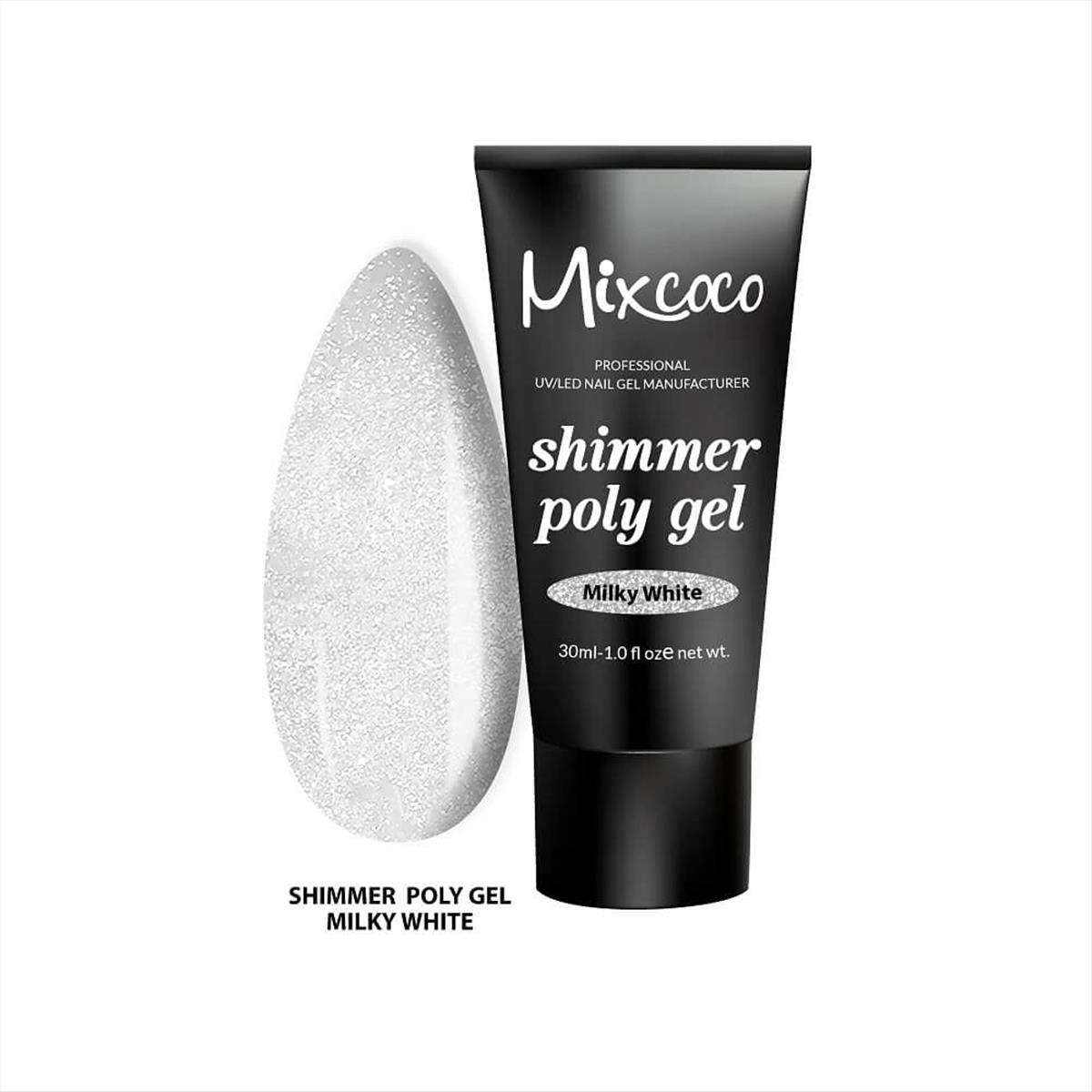 Poly gel Milky White Shimmer Mixcoco 30ml