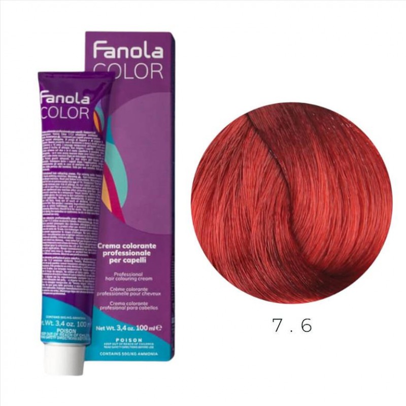 Βαφή Μαλλιών Fanola  7.6 Ξανθό κόκκινο 100ml