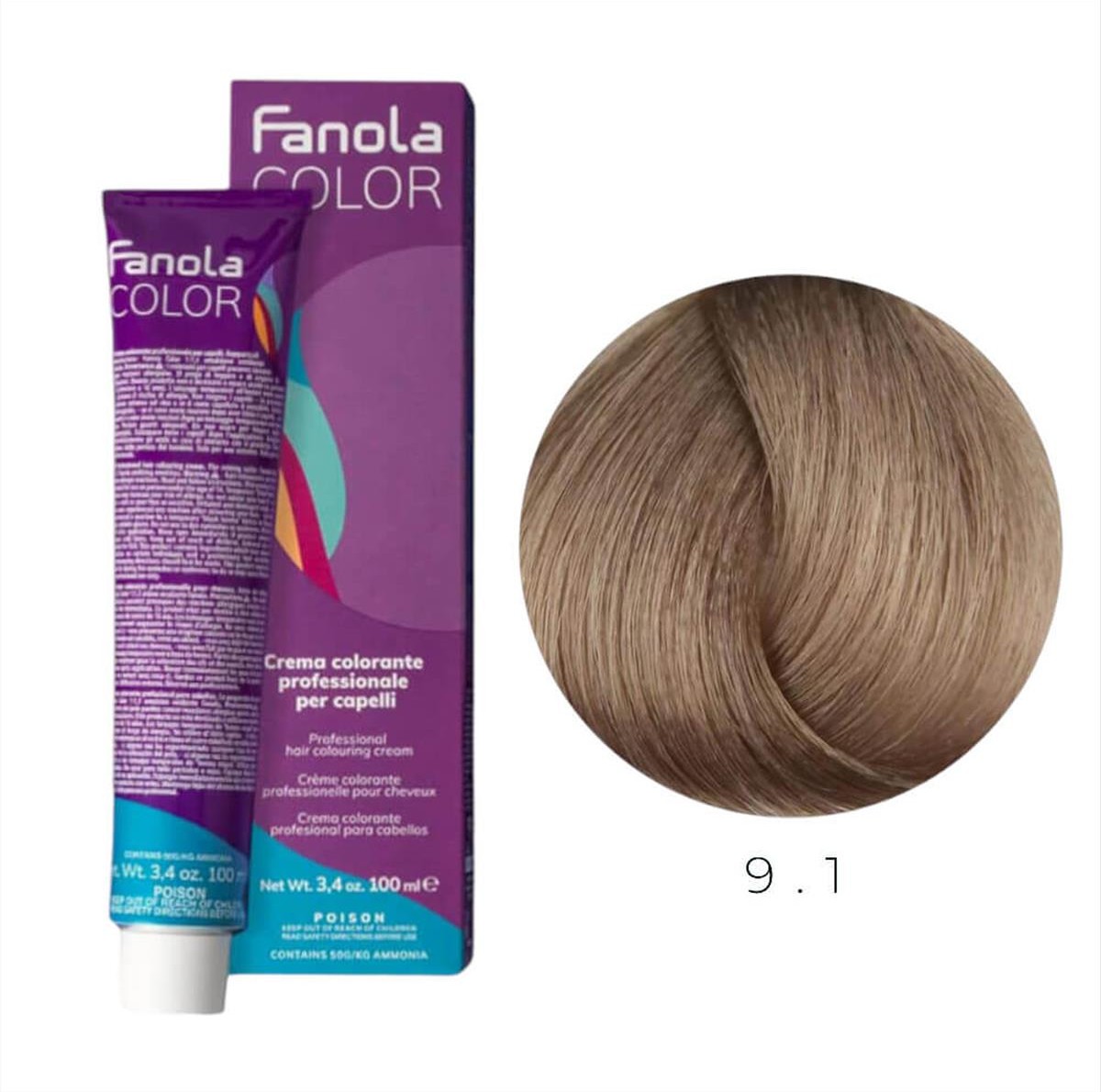 Βαφή Μαλλιών Fanola  9.1 Ξανθό πολύ ανοιχτό σαντρέ 100ml