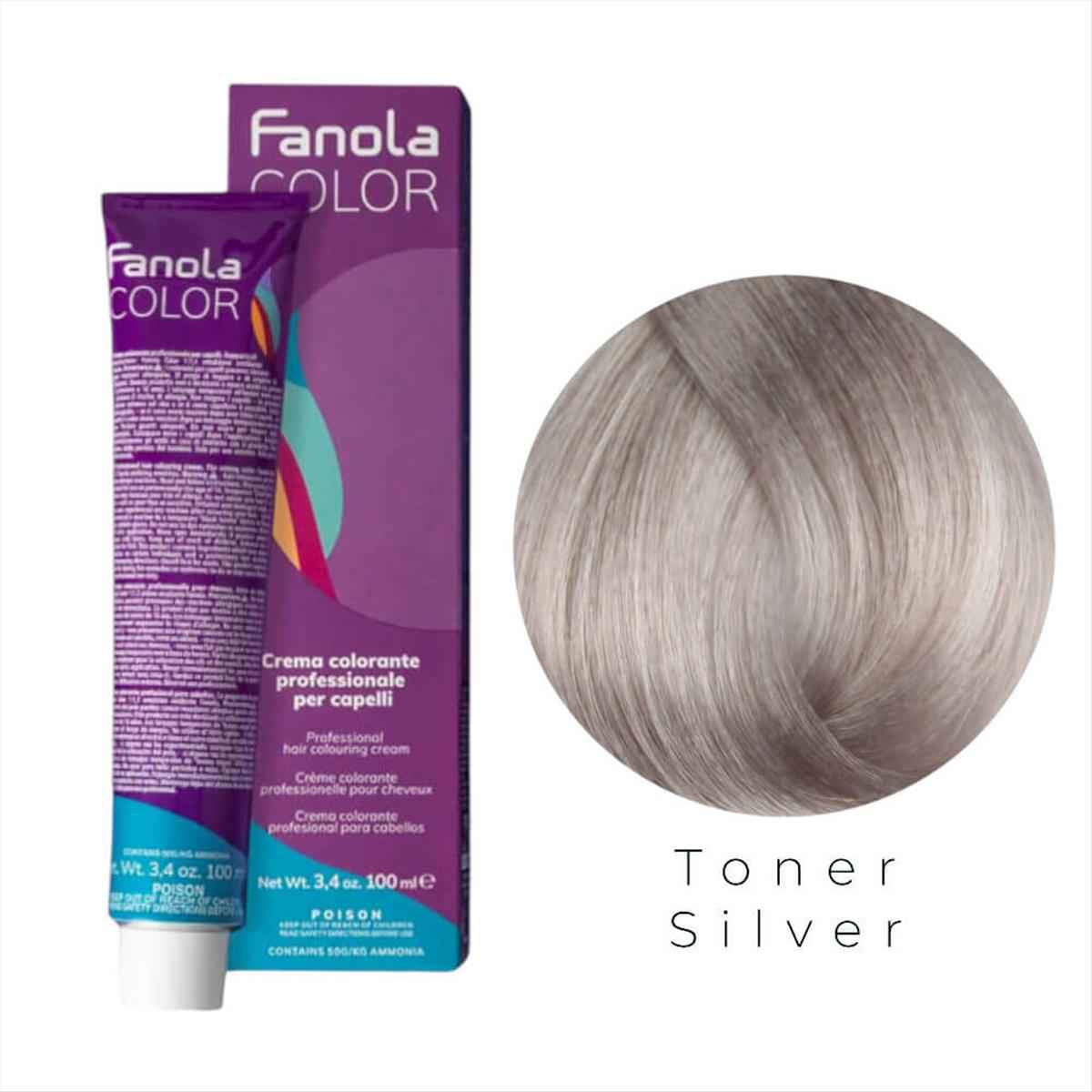 Hair Colouring Cream Toner Silver Fanola 100ml