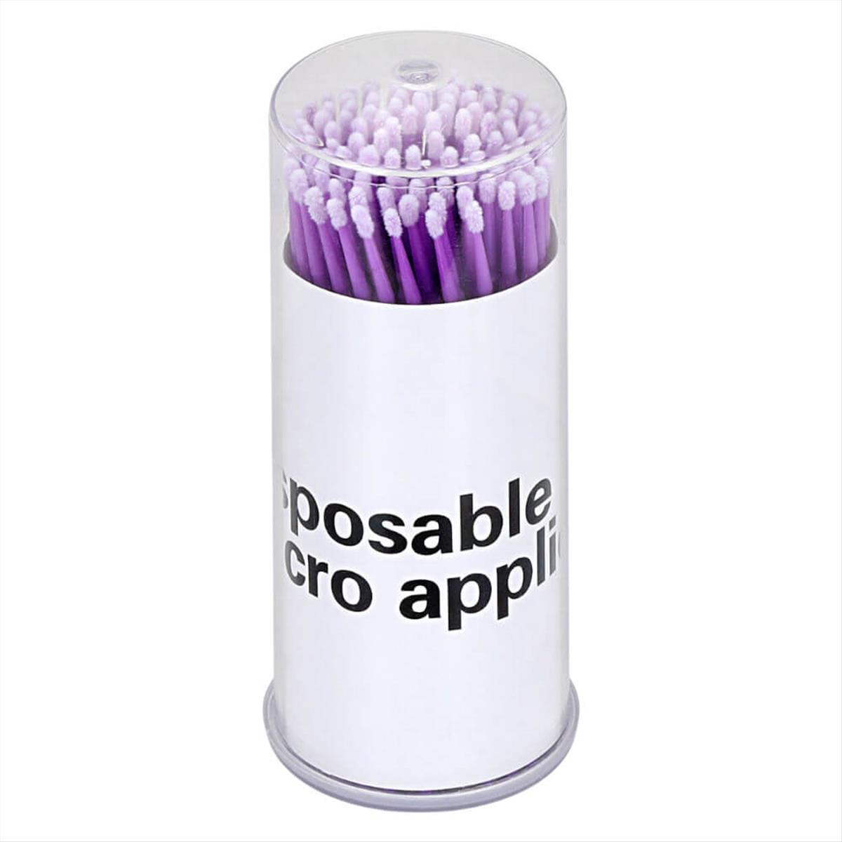 Βουρτσάκι Βλεφαρίδων και Φρυδιών Microbrushes Aplicator Purple 100pcs