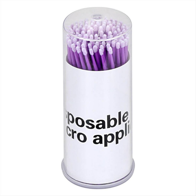 Βουρτσάκι Βλεφαρίδων και Φρυδιών Microbrushes Aplicator Purple 100pcs