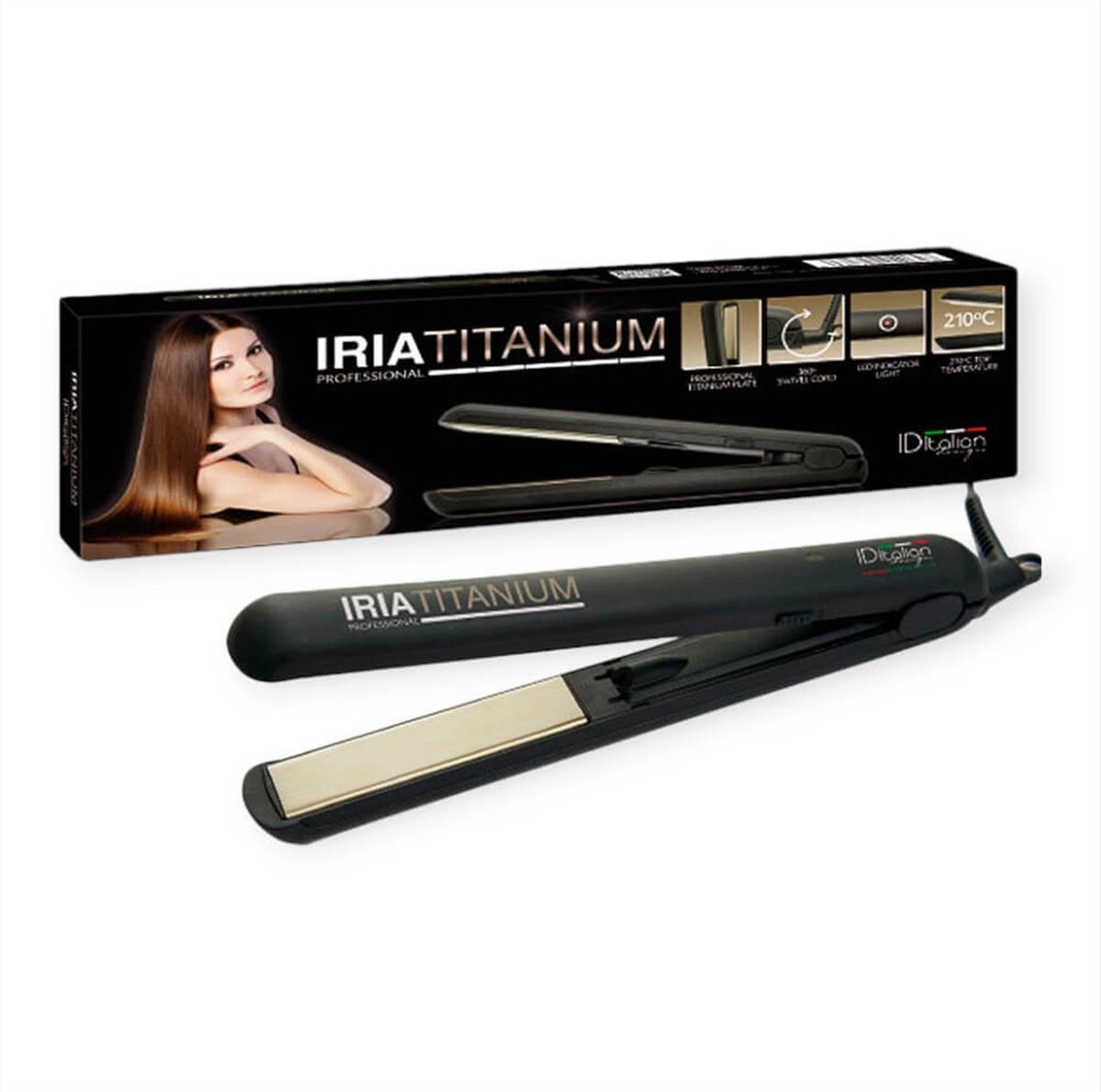 Mini Electric Hair Straightener Iria Titanium Id Italian