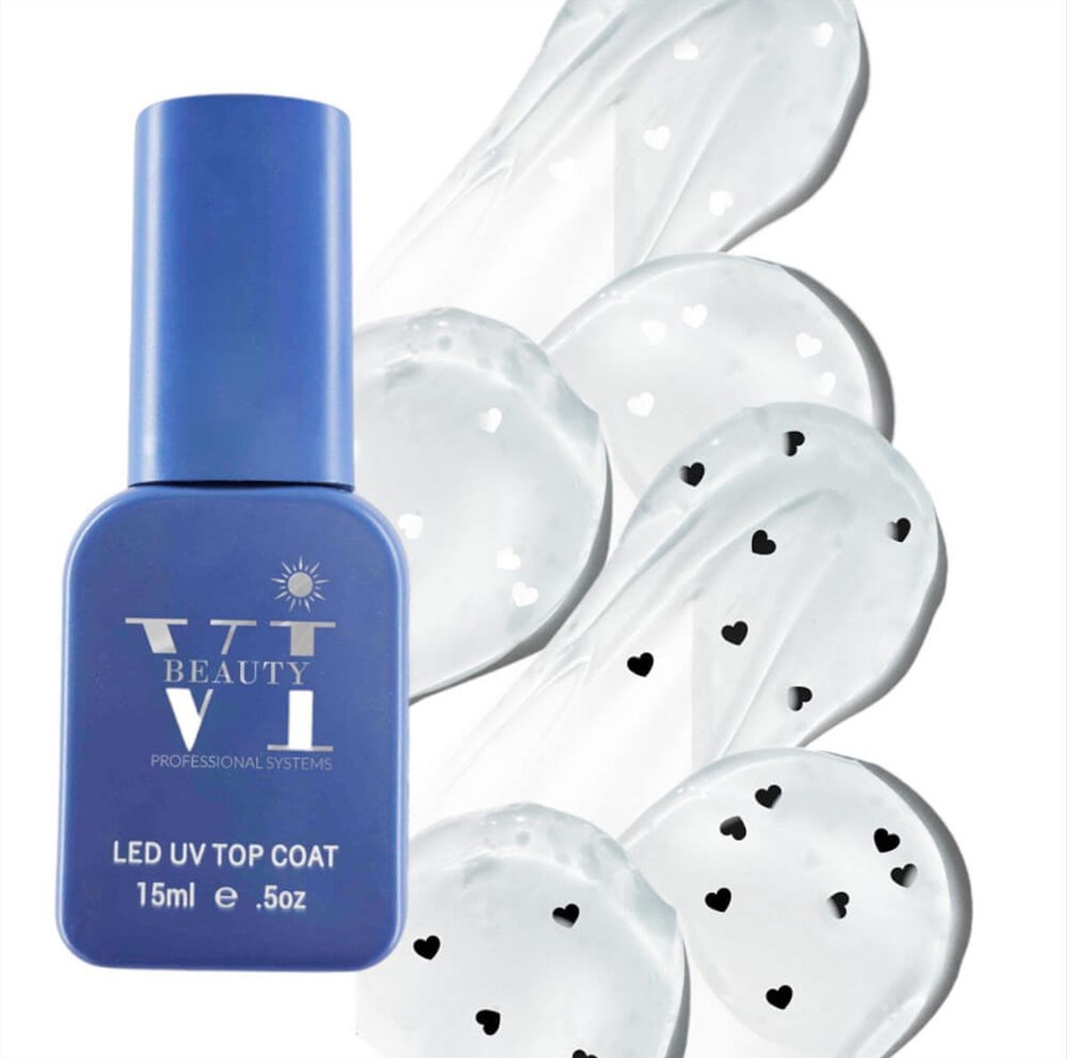 Soak Off Nails Vi Beauty Heart Shape Top Coat 15ml