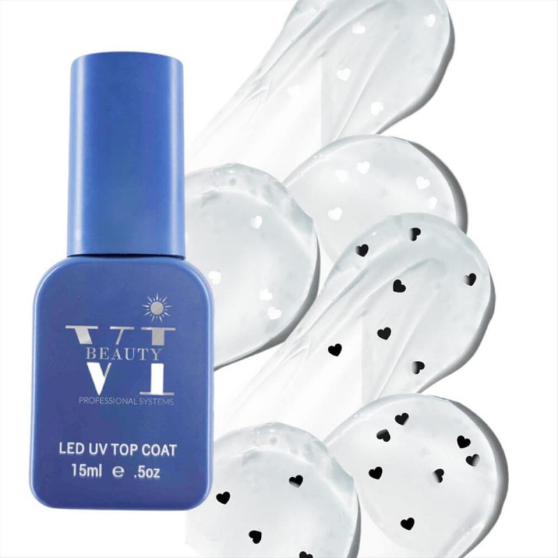 Soak Off Nails Vi Beauty Heart Shape Top Coat 15ml