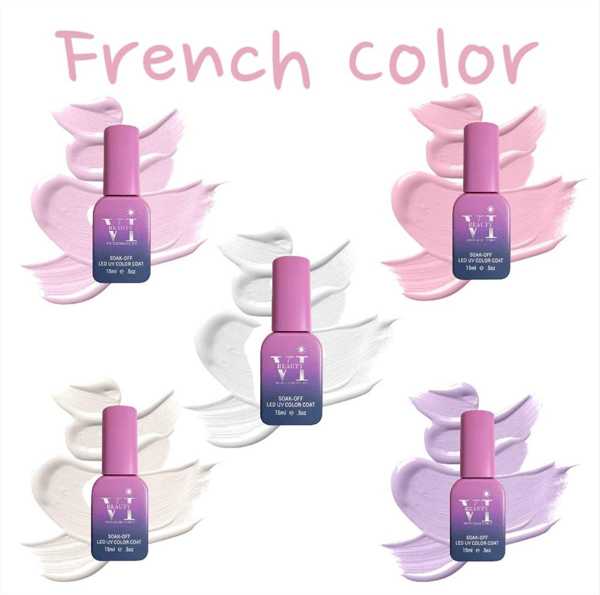 Soak Off Nails VI Beauty French Hemma Free 15ml