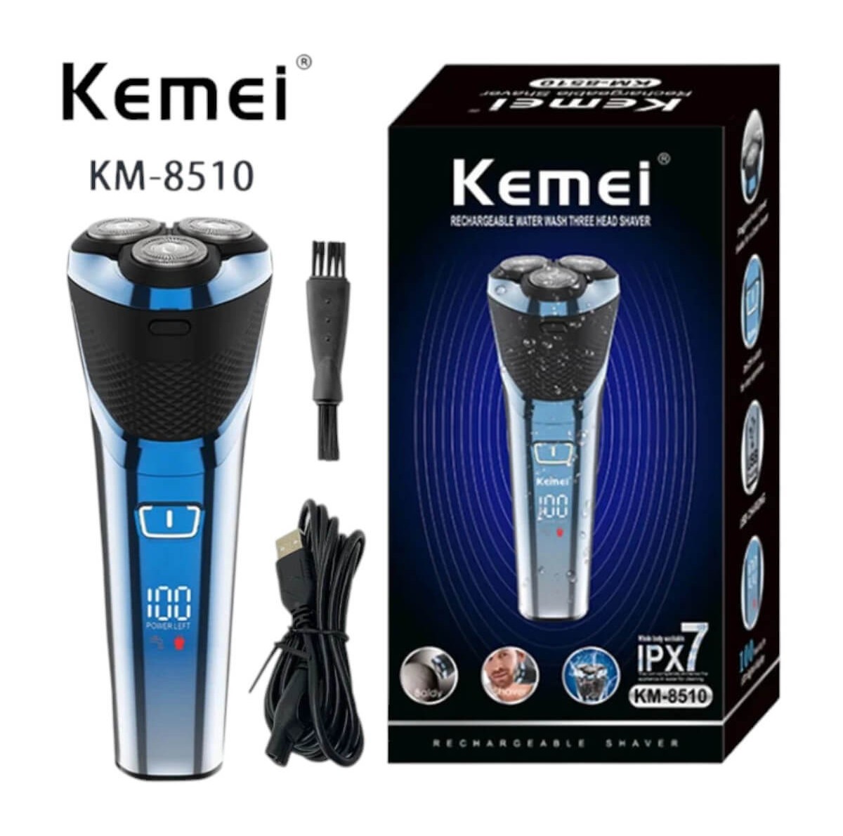 Ξυριστική μηχανή IPX6 KM-8510 Kemei