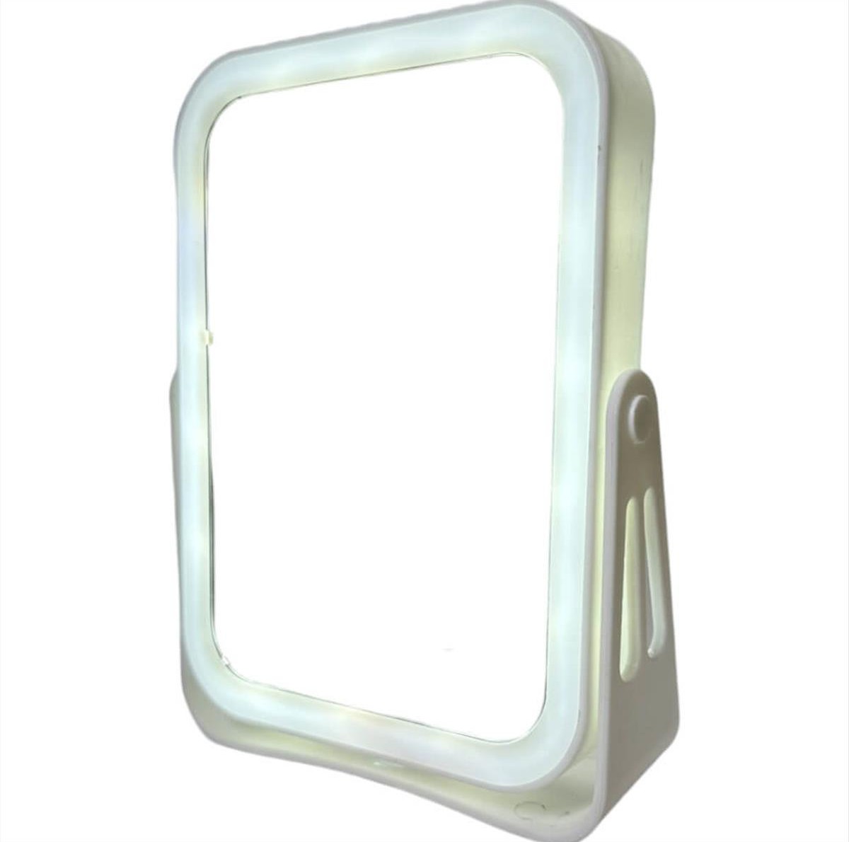 Mirror with stand, plastic, illuminated, BS 1603