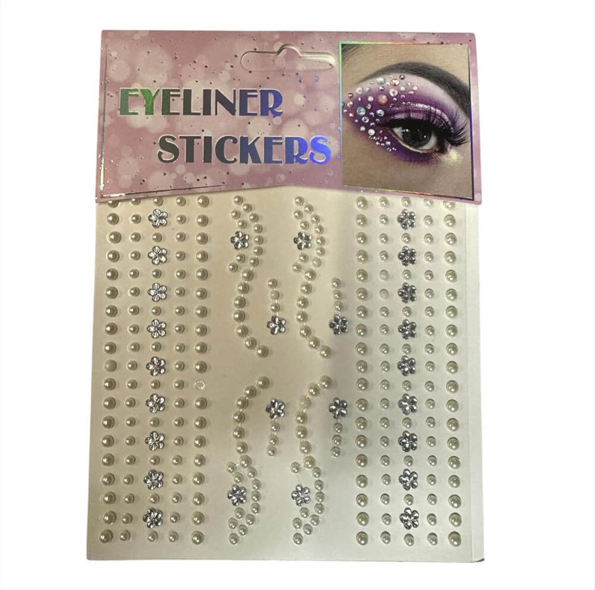 Decorative Rhinestones and Pearls Face - Body Stickers