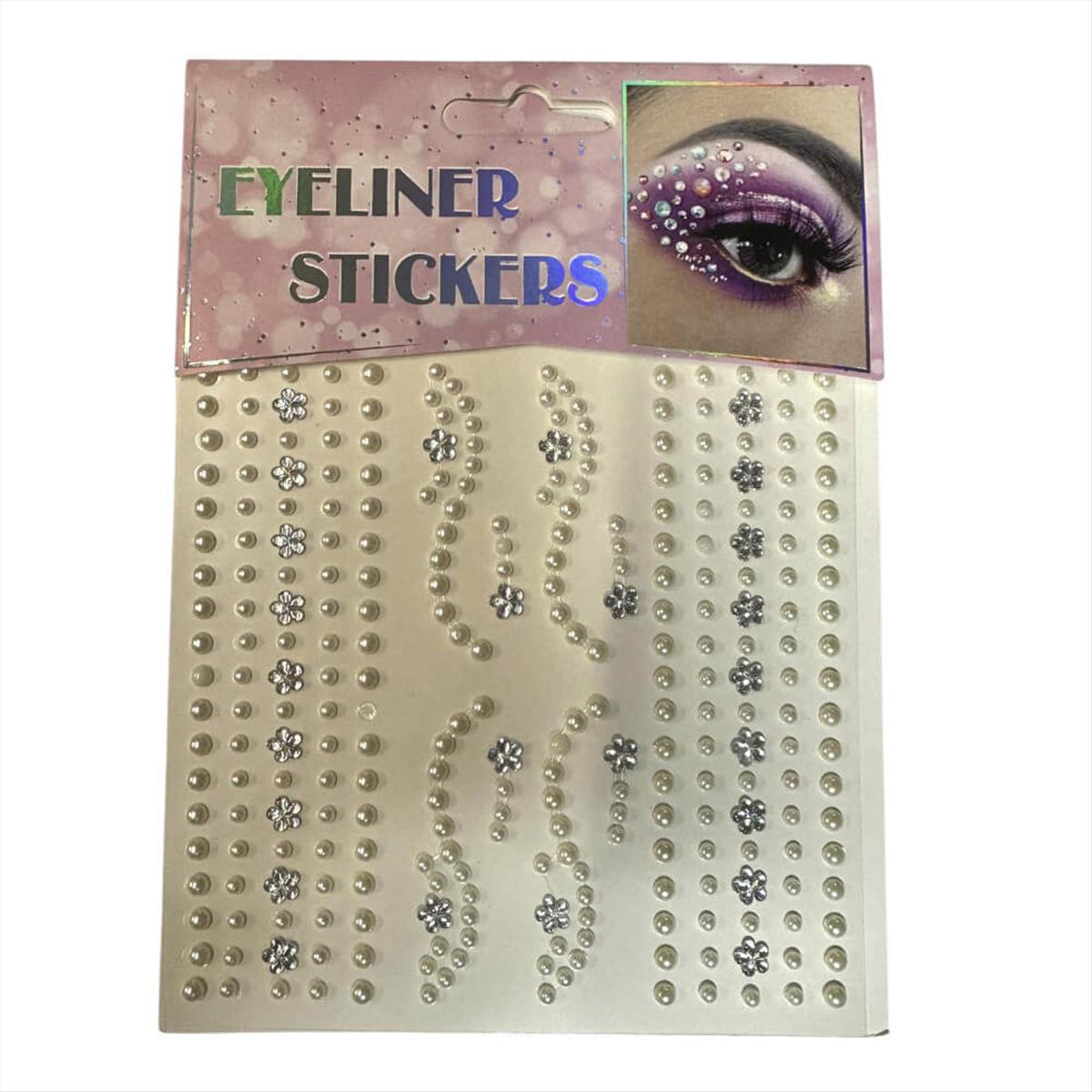 Decorative Rhinestones and Pearls Face - Body Stickers