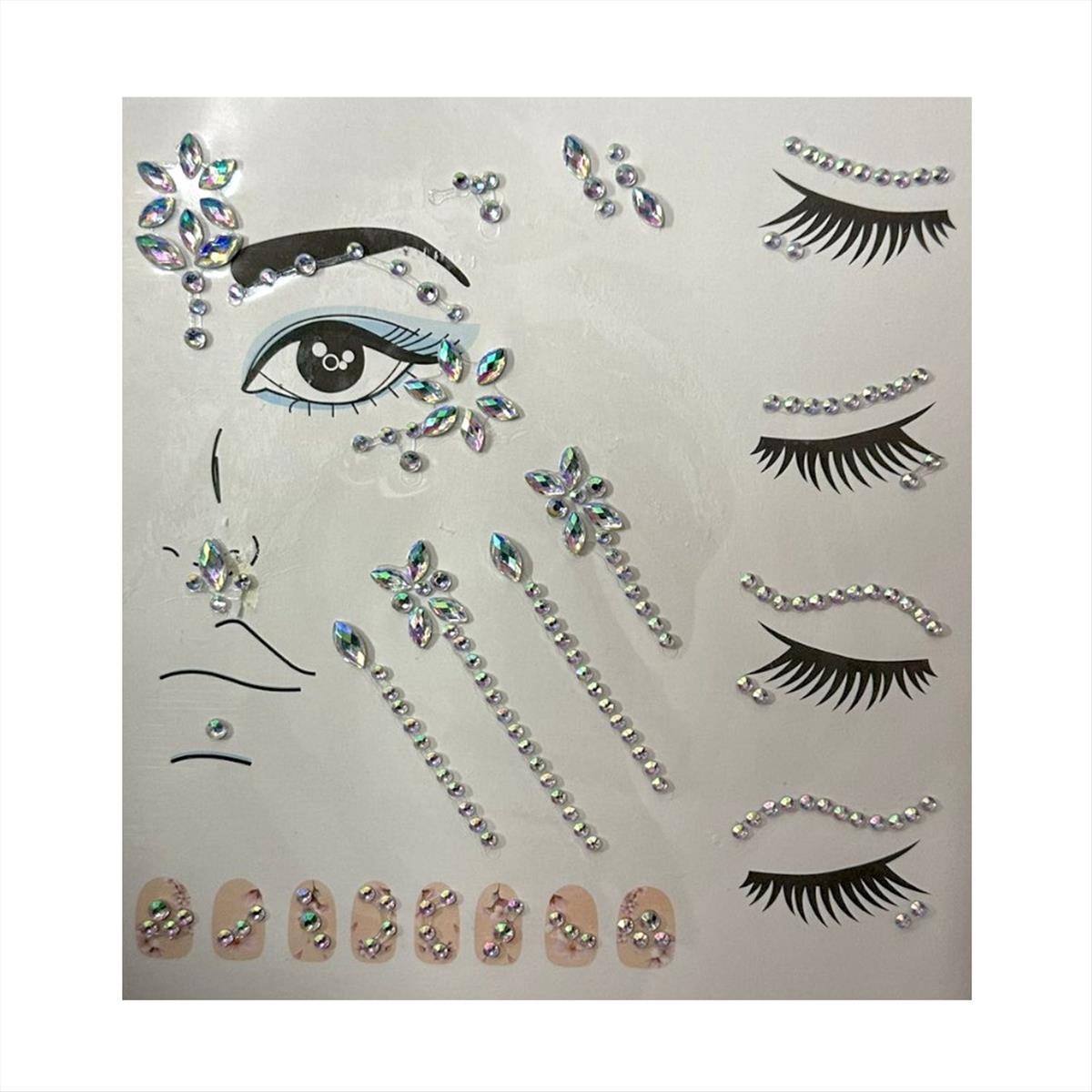 Decorative Rhinestones Face - Body Stickers