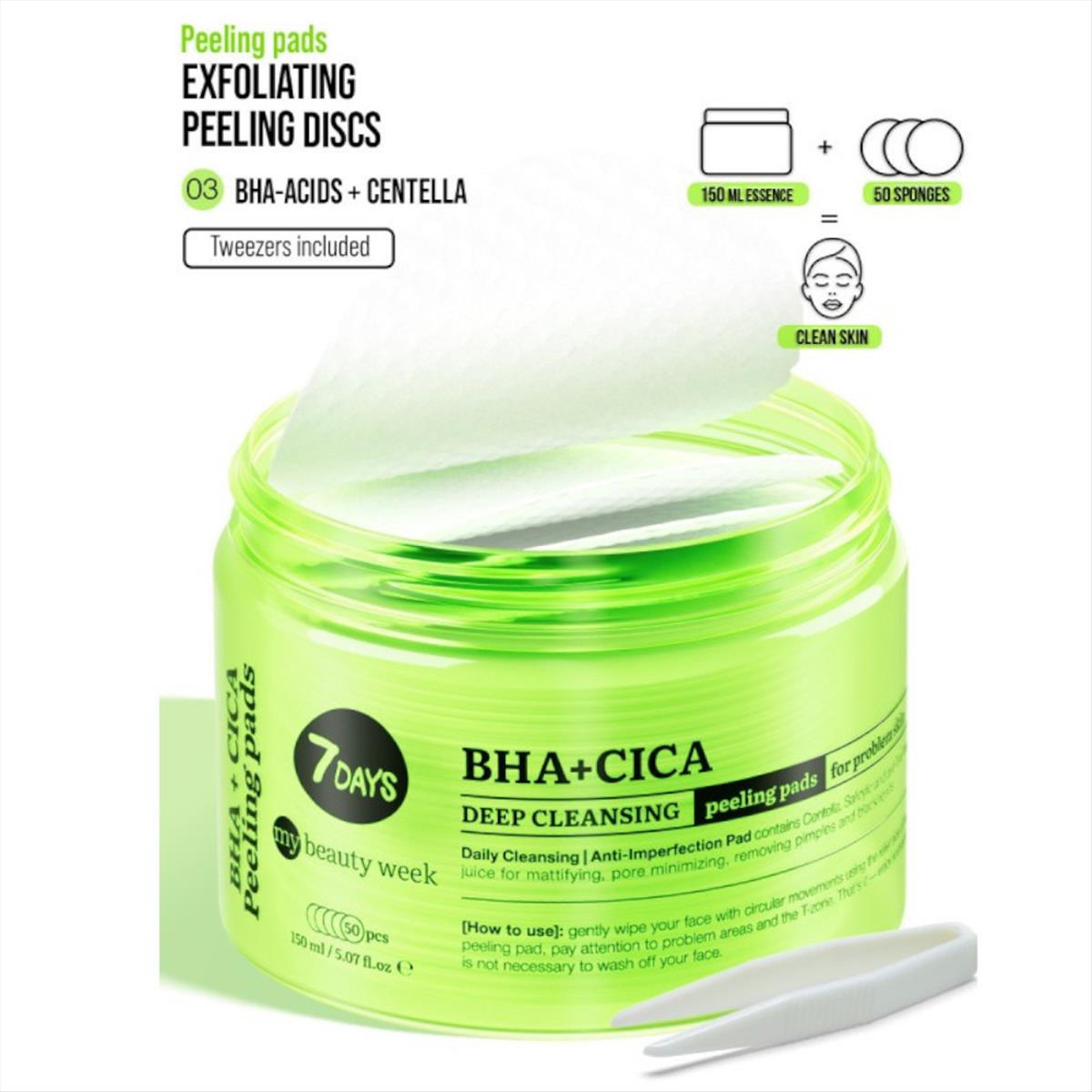 7DAYS Exfoliating Peeling Pads BHA+CICA