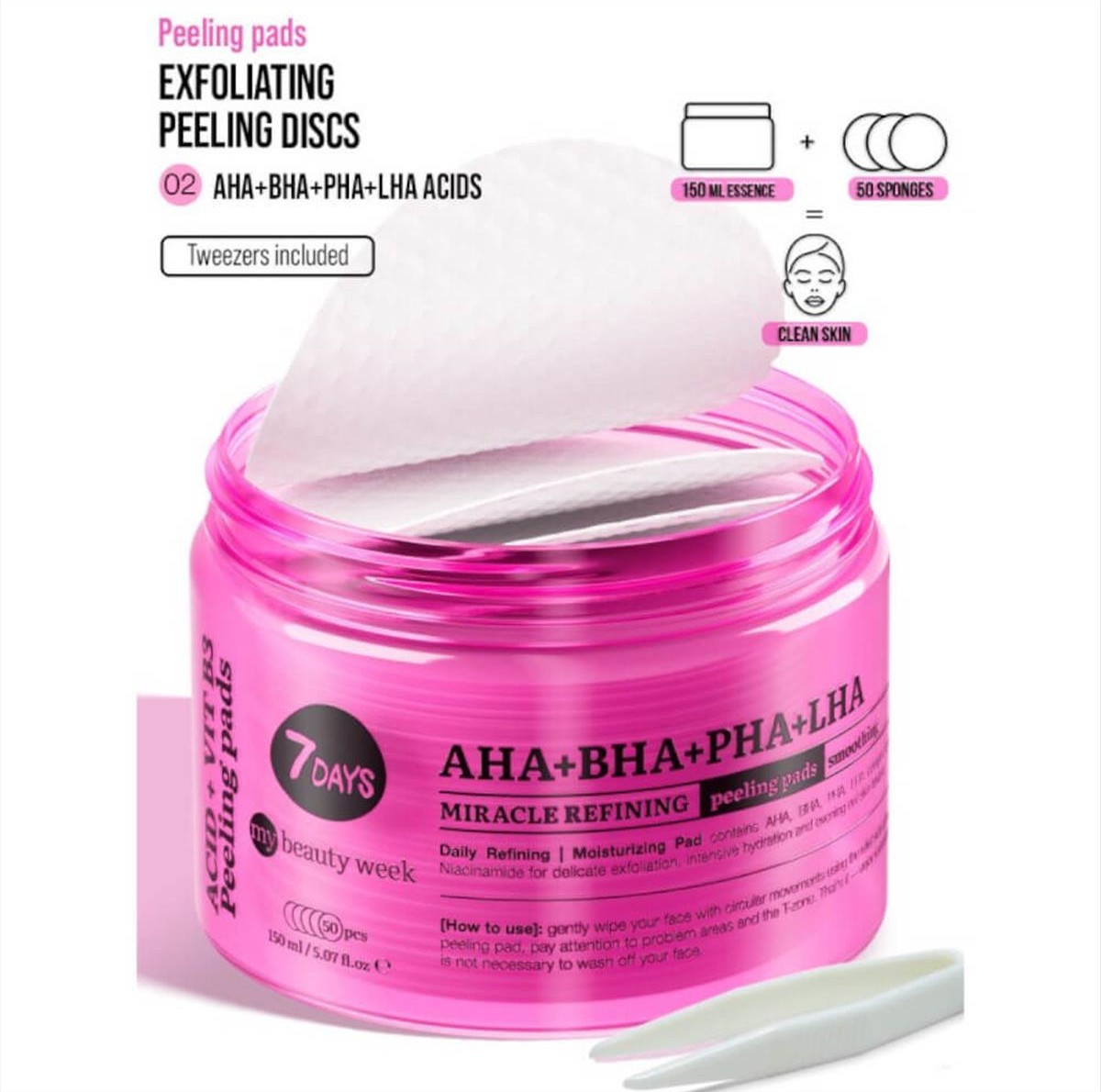 7DAYS Exfoliating Peeling Pads AHA+BHA-PHA+LHA