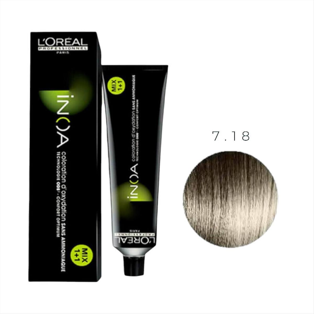 Hair Color L'Oreal Inoa No 7.18 Blonde Sandre Mocha