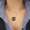 Women’s Steel Monogram ”A” With Black And Gold Beads