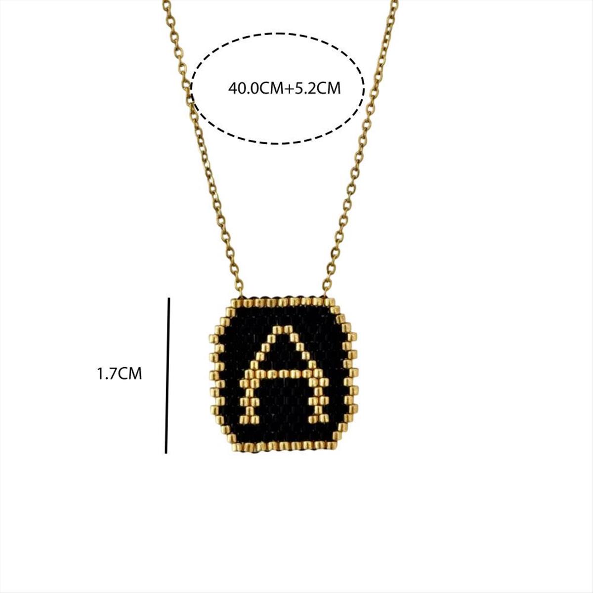 Women’s Steel Monogram ”A” With Black And Gold Beads