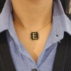 Women’s Steel Monogram ”E” With Black And Gold Beads