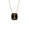 Women’s Steel Monogram ”I” With Black And Gold Beads