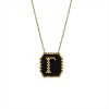 Women’s Steel Monogram ”Γ” With Black And Gold Beads