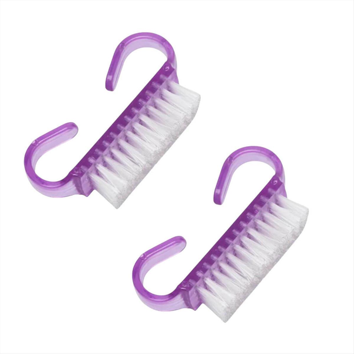 Nail Brush with Purple Handle Set of 2pcs