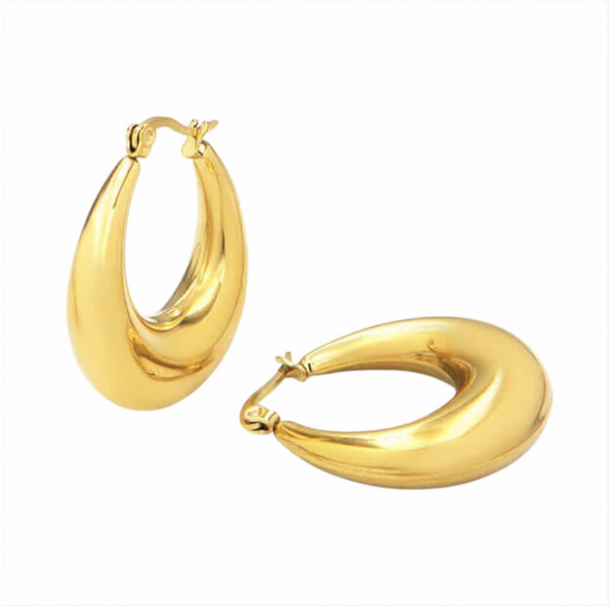 Bold gold hoop earrings