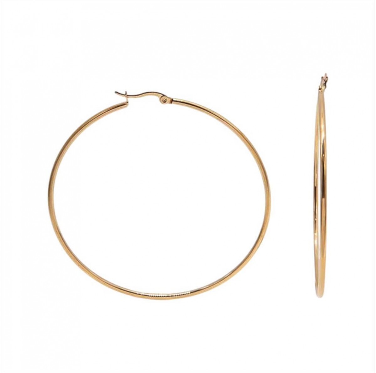 Steel hoop earrings gold 3.8cm