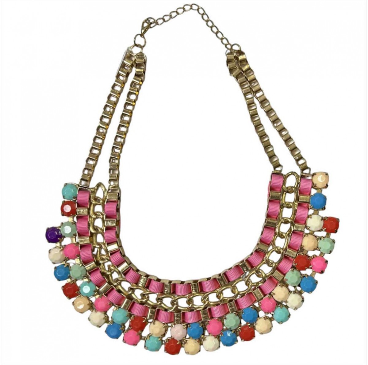 Statement necklace with multicolored crystals