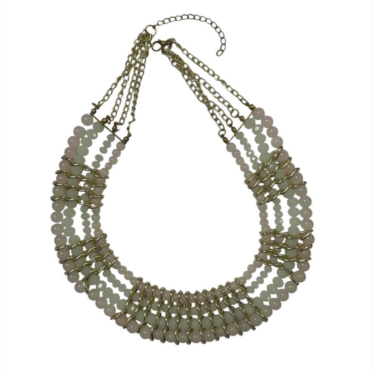 Statement necklace with white beads